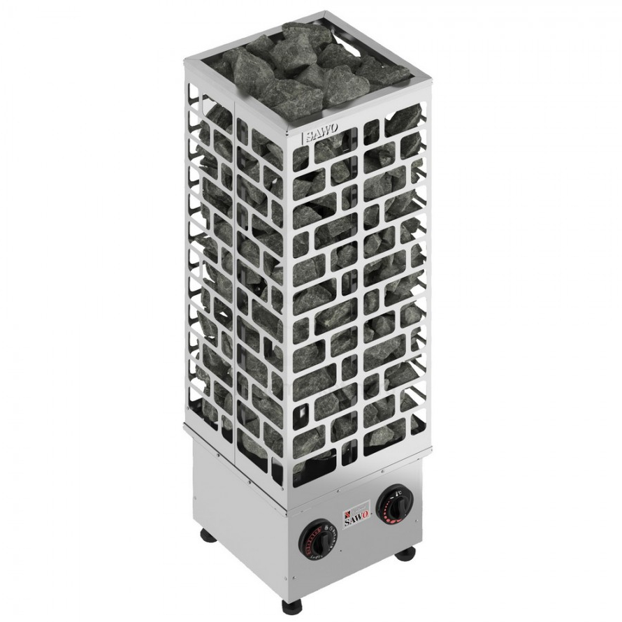 Печь электрическая 4,5 кВт со встроенным блоком мощности SAWO CUBOS CUB3-45NI2-P Печи для бани и сауны